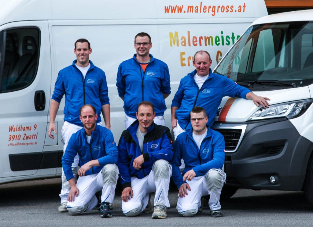 Malermeister Erwin Groß und sein Team